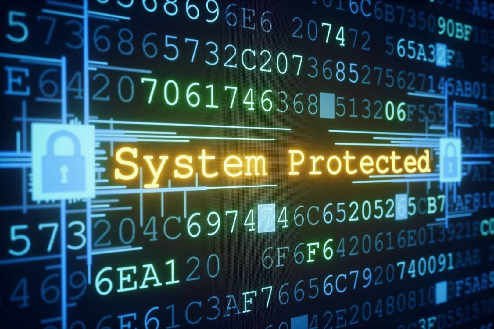 System protector written on a screen