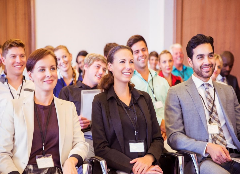 Group of professionals at a conference.