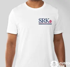 White t-shirt with SRK logo on chest.