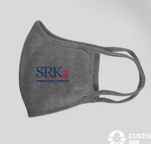 Gray face mask with SRK logo.