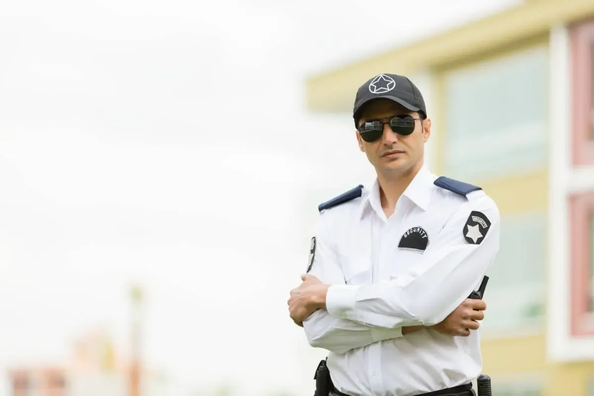Modern office interior with glass partitions.