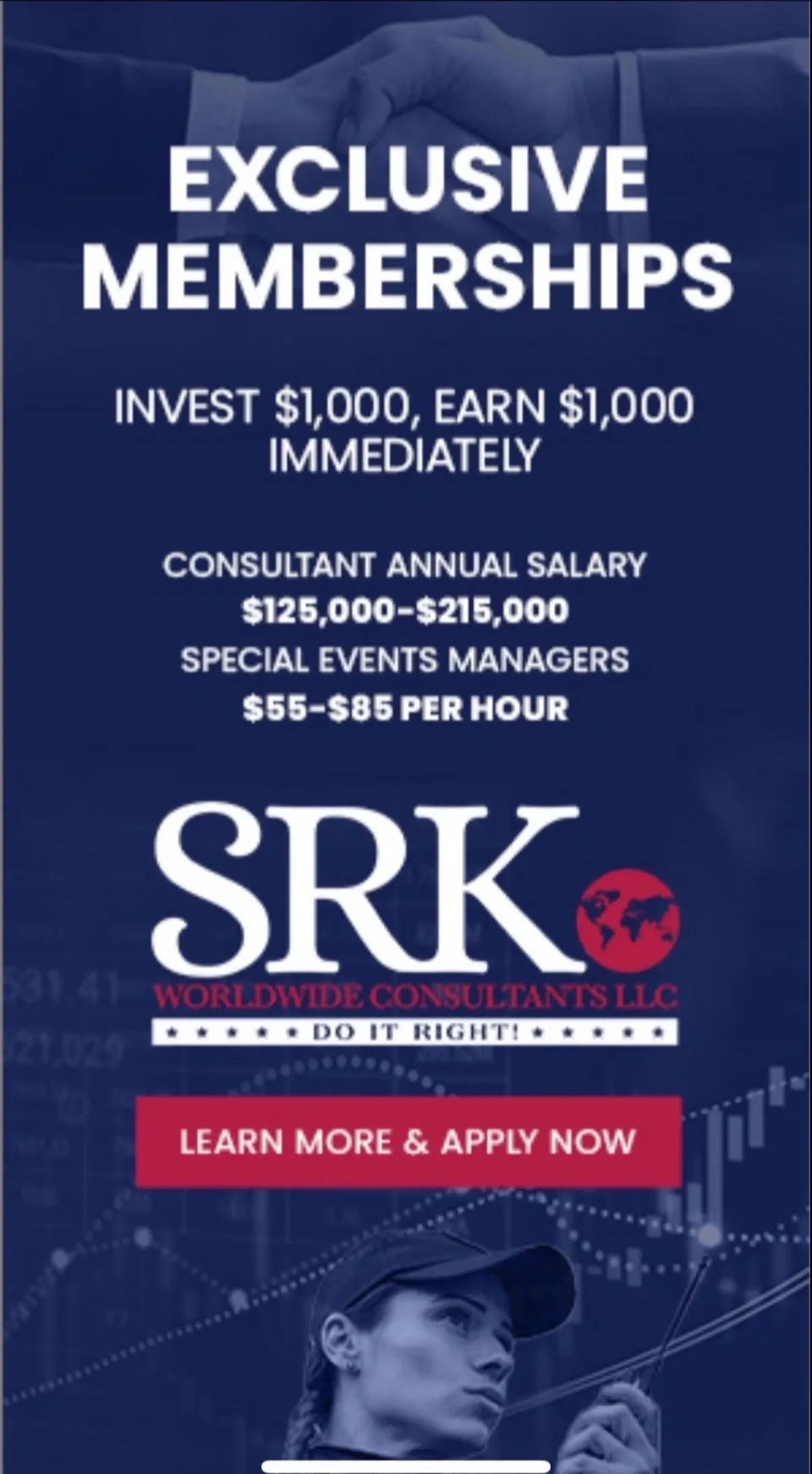 Exclusive memberships investment opportunity advertisement.